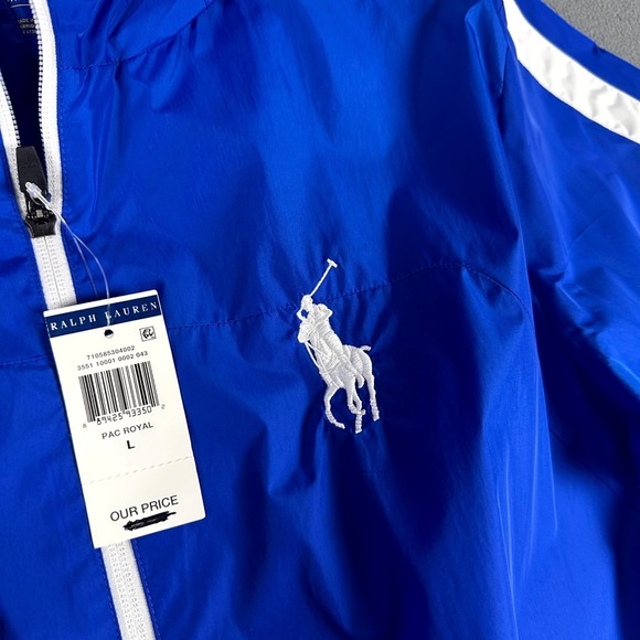 Polo Ralph Lauren Jacket Mens Large Blue Performance Windbreaker 67 Pony New - Picture 4 of 7